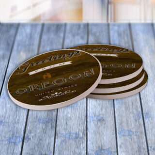 Oregon United States Greetings - Drink Coaster Gift Set