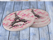 Paris Eiffel Tower Flowers - Drink Coaster Gift Set