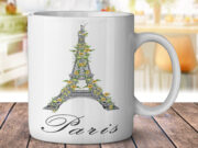 Paris France Eiffel Tower Sunflowers - Coffee Mug