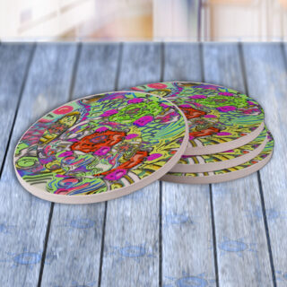 Psychedelic Fish - Drink Coaster Gift Set