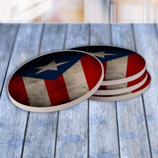 Puerto Rico Flag_2 - Drink Coaster Gift Set