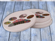 Puppy Dog Paw Patchwork - Drink Coaster Gift Set