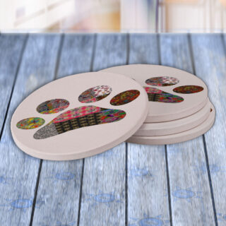 Puppy Dog Paw Patchwork - Drink Coaster Gift Set