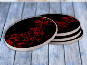 Red Spheres - Drink Coaster Gift Set