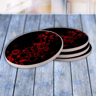 Red Spheres - Drink Coaster Gift Set