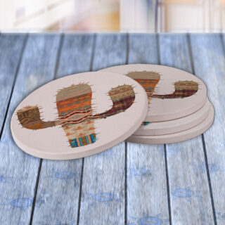 Southwest Cactus Pattern - Drink Coaster Gift Set