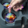 Tie Dye Marble Earth - Car Coasters