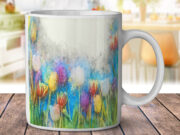 Tulip Flower Garden Watercolor Art - Coffee Mug