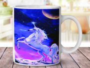 Unicorn Rainbow Crescent Moon - Coffee Mug