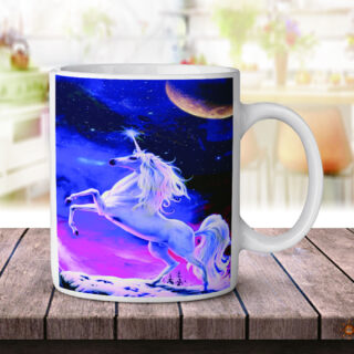 Unicorn Rainbow Crescent Moon - Coffee Mug