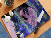 Van Gogh Starry Wolf Moon Night - Cutting Board