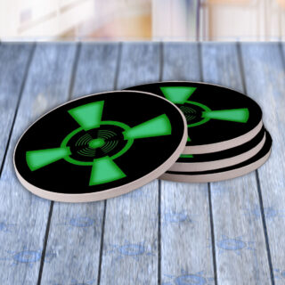 Warning Neon Target - Drink Coaster Gift Set