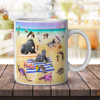Zoo Animals Beach Party - Coffee Mug